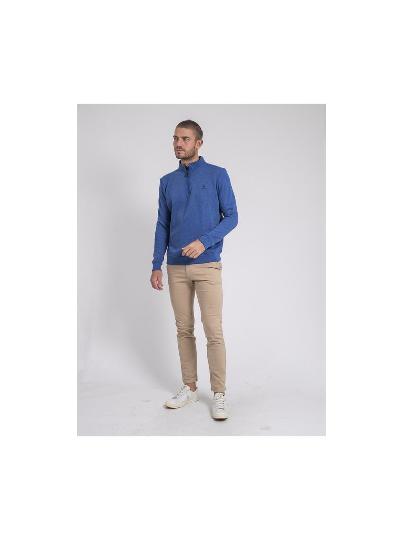 Sweat col montant zippé WOMPOU Bleu - Kiabi