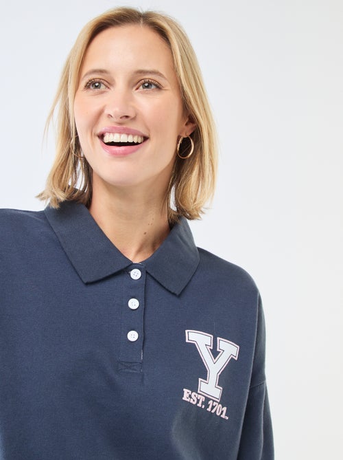 Sweat col polo à manches longues imprimé - Kiabi Sweat col polo à manches longues imprimé - Kiabi