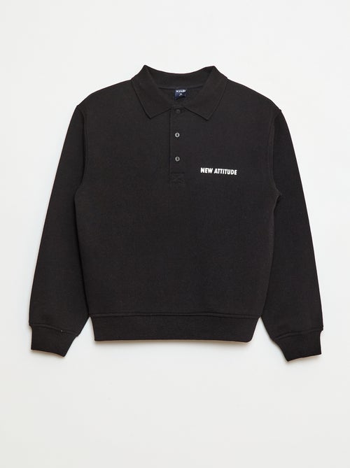 Sweat col polo à rayures - Kiabi