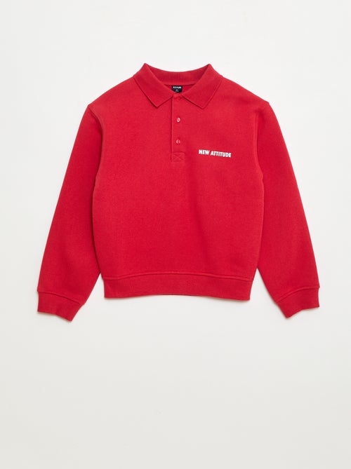 Sweat col polo à rayures - Kiabi