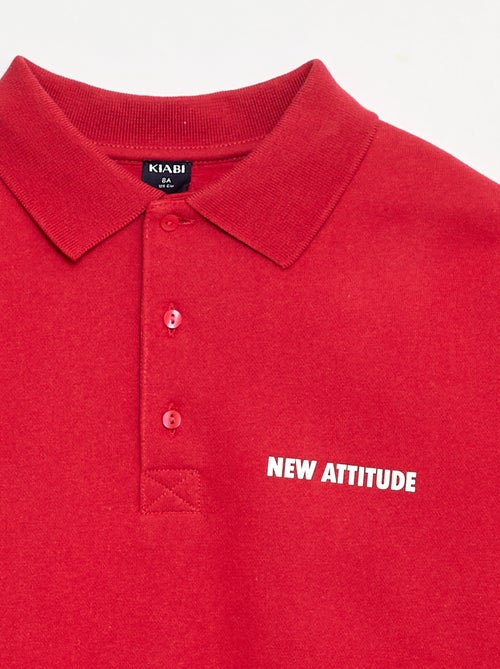 Sweat col polo à rayures - Kiabi