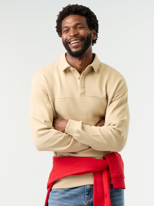 Sweat col polo en molleton - Kiabi Sweat col polo en molleton - Kiabi