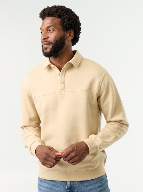 Sweat col polo en molleton - Kiabi Sweat col polo en molleton - Kiabi