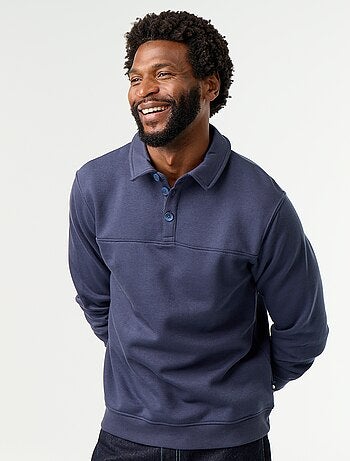Sweat col polo en molleton