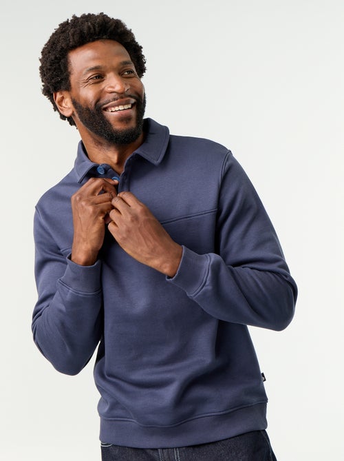 Sweat col polo en molleton - Kiabi Sweat col polo en molleton - Kiabi