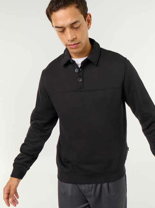 Sweat col polo en molleton - Kiabi Sweat col polo en molleton - Kiabi