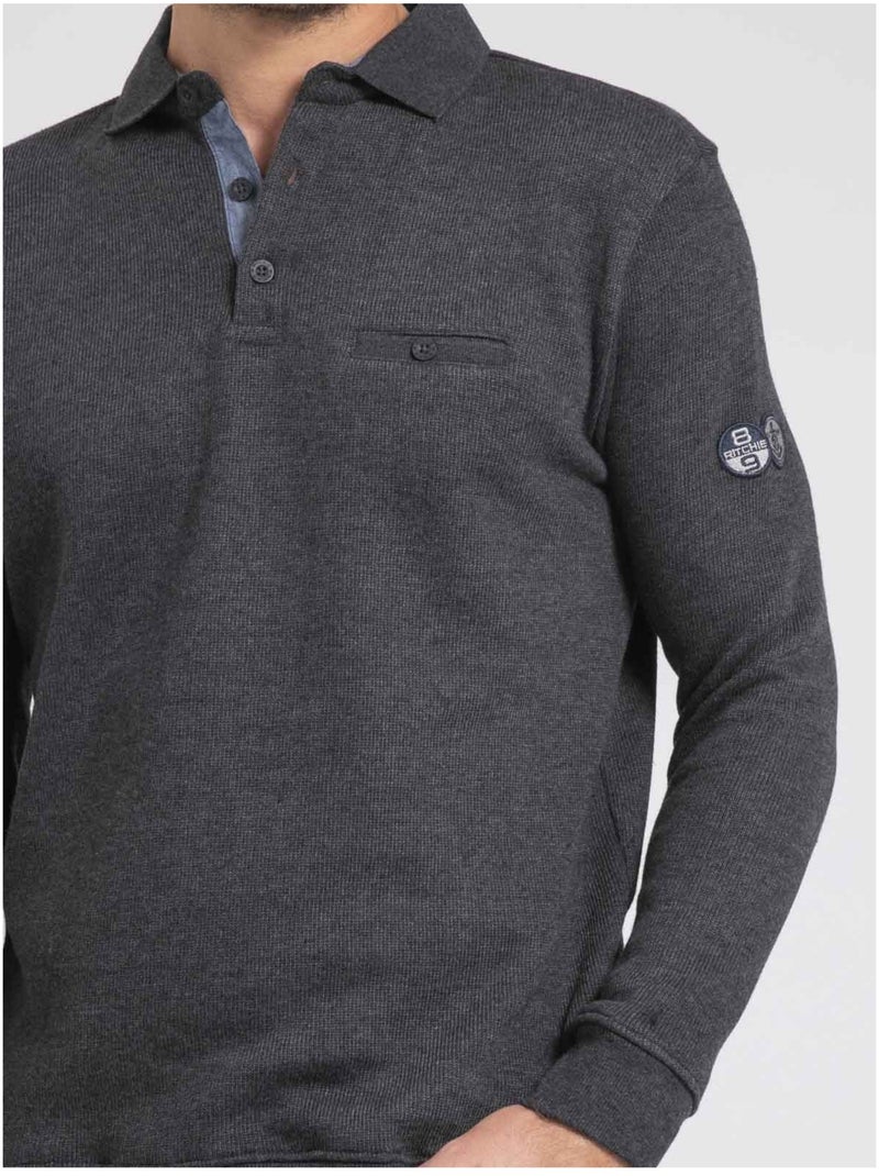 Sweat col polo WIREX Noir - Kiabi