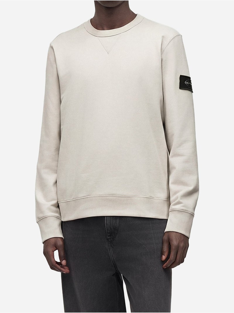 Sweat col rond - calvin klein Blanc cassé - Kiabi