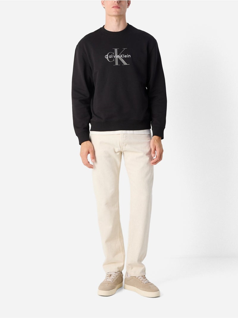 Sweat col rond - Calvin Klein Noir - Kiabi