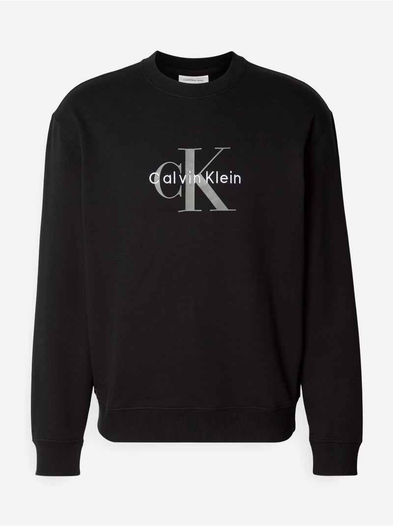 Sweat col rond - Calvin Klein Noir - Kiabi
