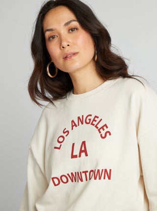 Classic Pull-over En Tricot Oversize Pour Femmes à Col Rond Ecrou O 4635436