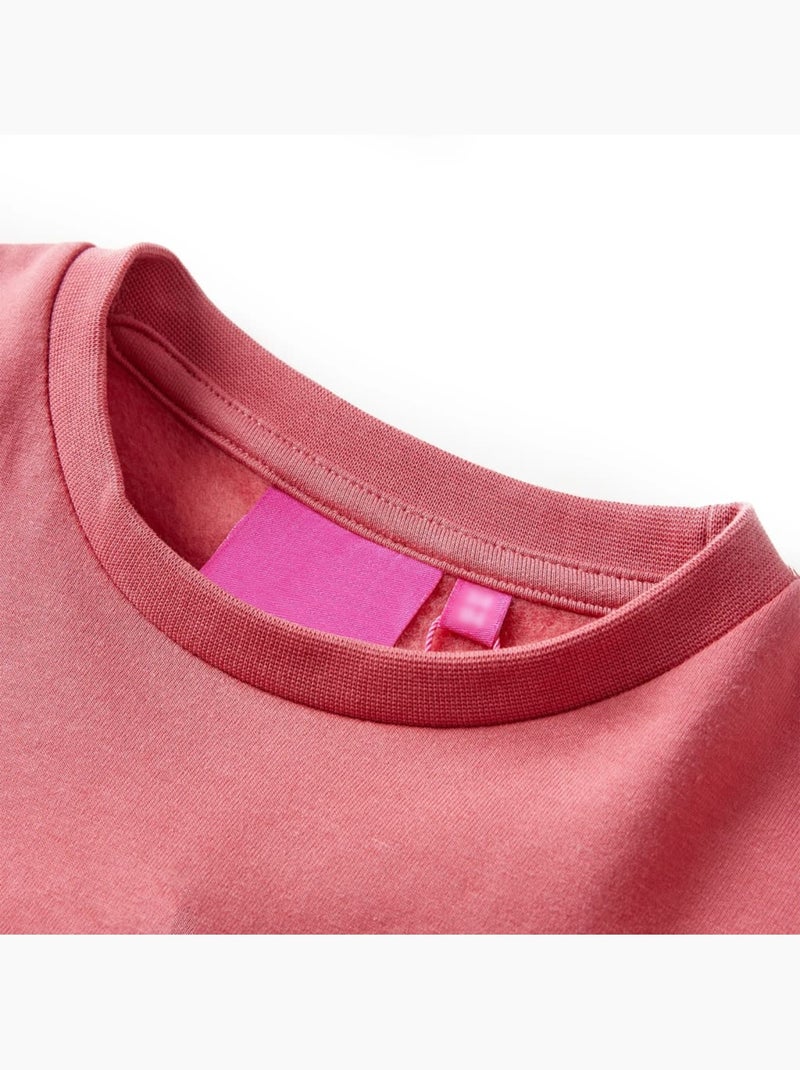 Sweat col rond color block en coton - vidaxl Rose - Kiabi
