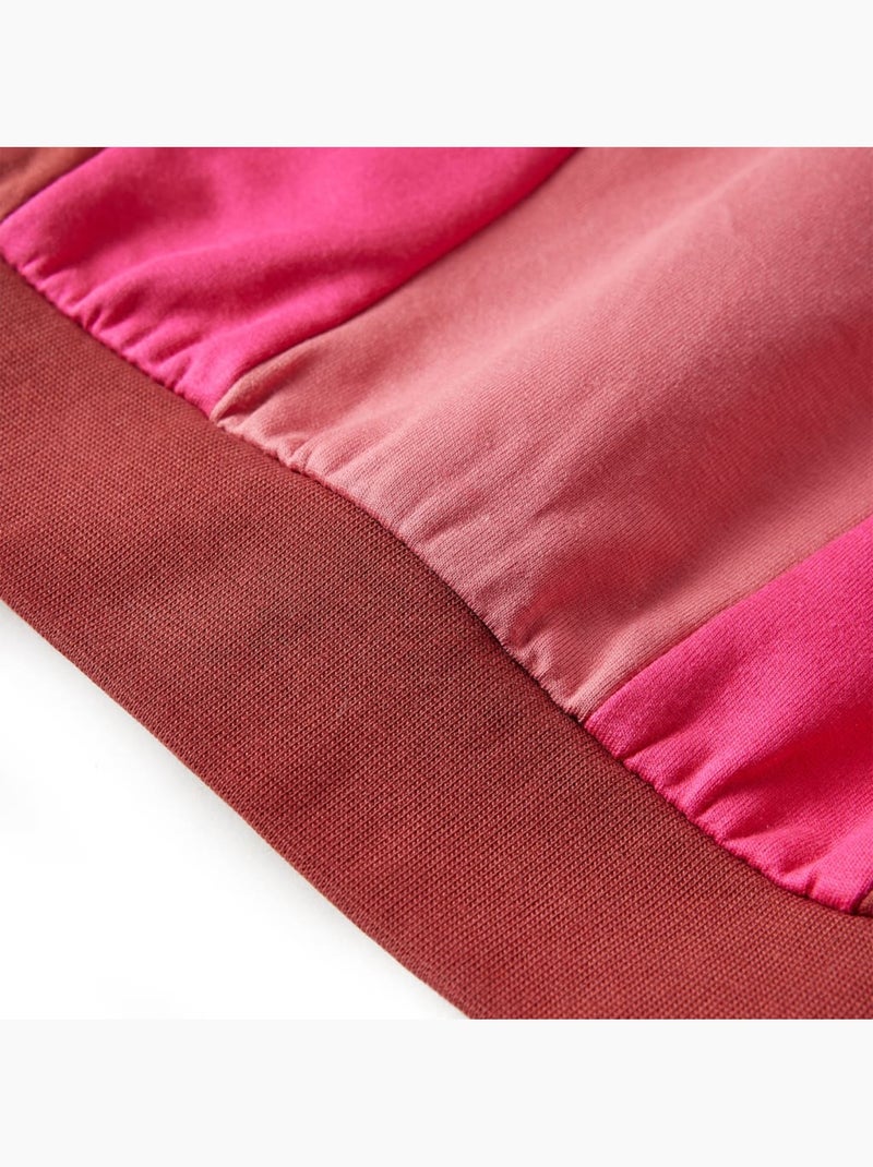 Sweat col rond color block en coton - vidaxl Rose - Kiabi