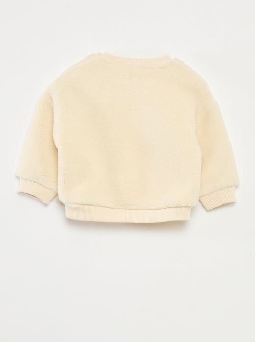 Sweat col rond effet moutonné animalier - Kiabi