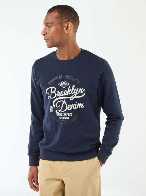 Sweat col rond en coton - Kiabi