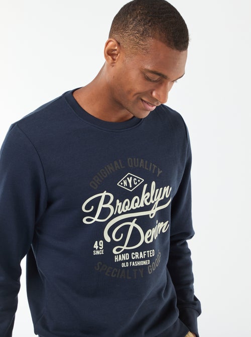 Sweat col rond en coton - Kiabi