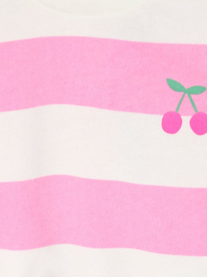 Sweat col rond en molleton léger à motif Rose - Kiabi