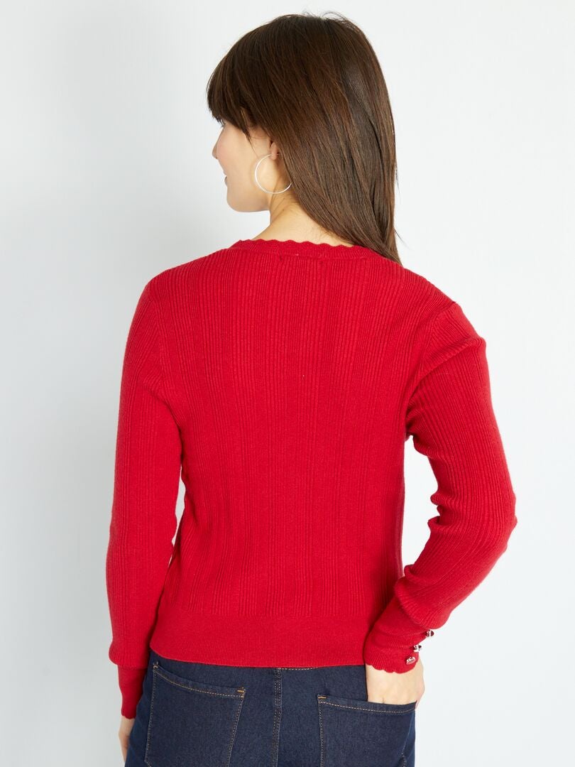 Sweat-shirt Femme Whistles Rouge Corail - Taille M - Coton - Occasion Très Bon état
