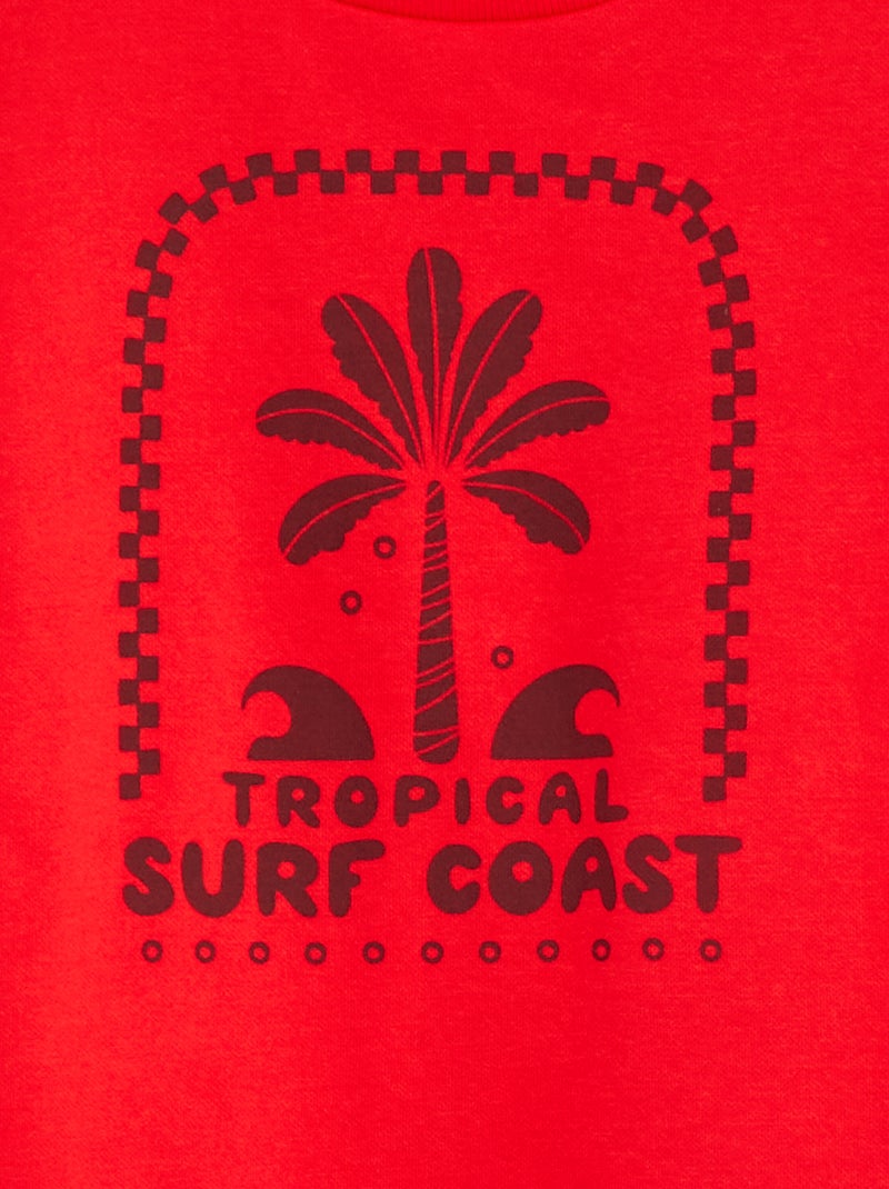 Sweat col rond imprimé Rouge - Kiabi