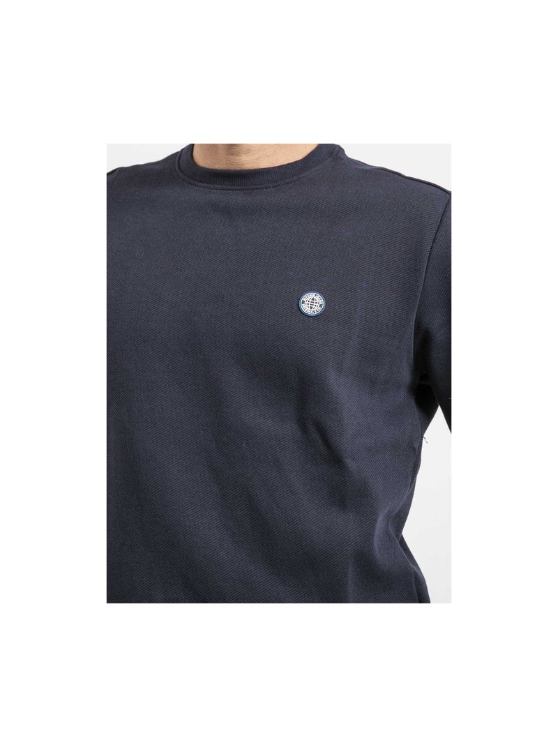 Sweat col rond pur coton WIDALGO Bleu marine - Kiabi