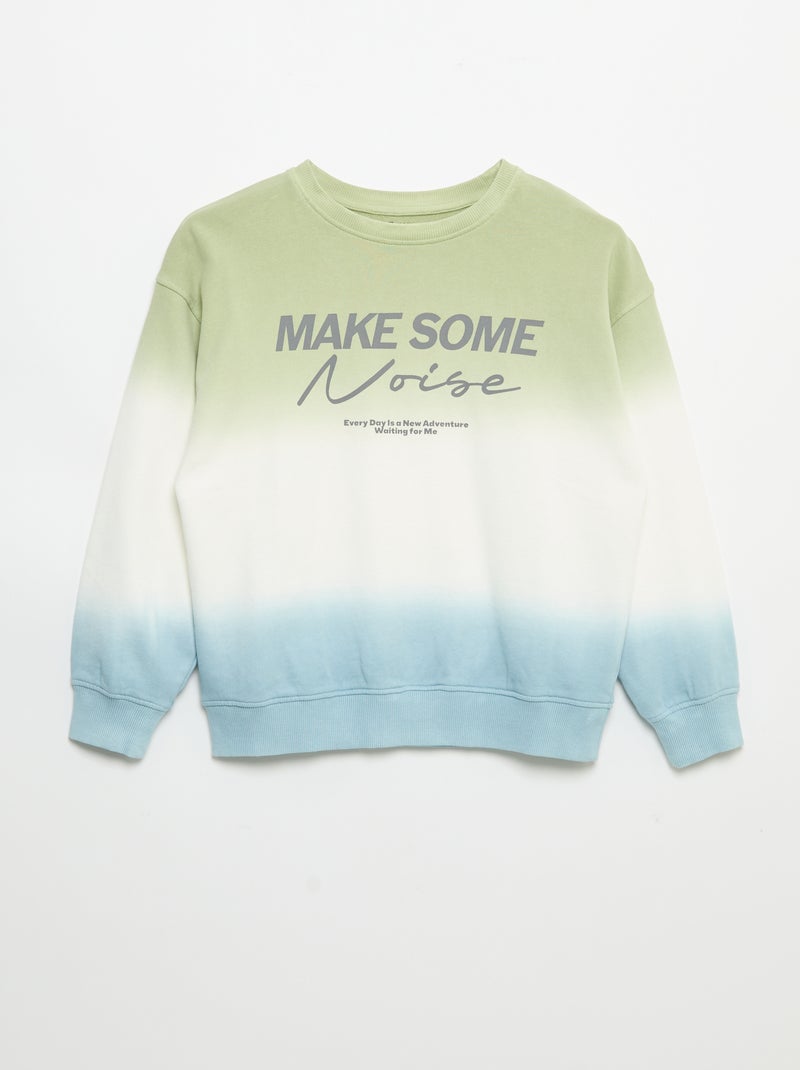Sweat col rond tie and dye imprimé Bleu - Kiabi