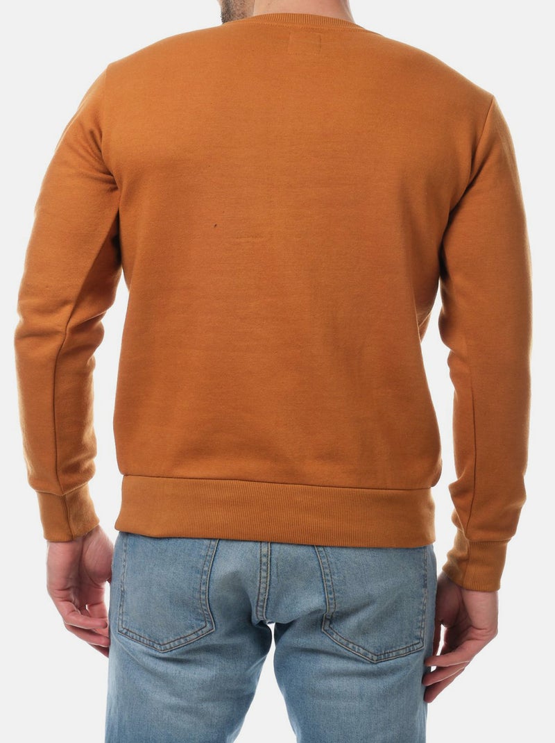 Sweat col rond uni Beige - Kiabi