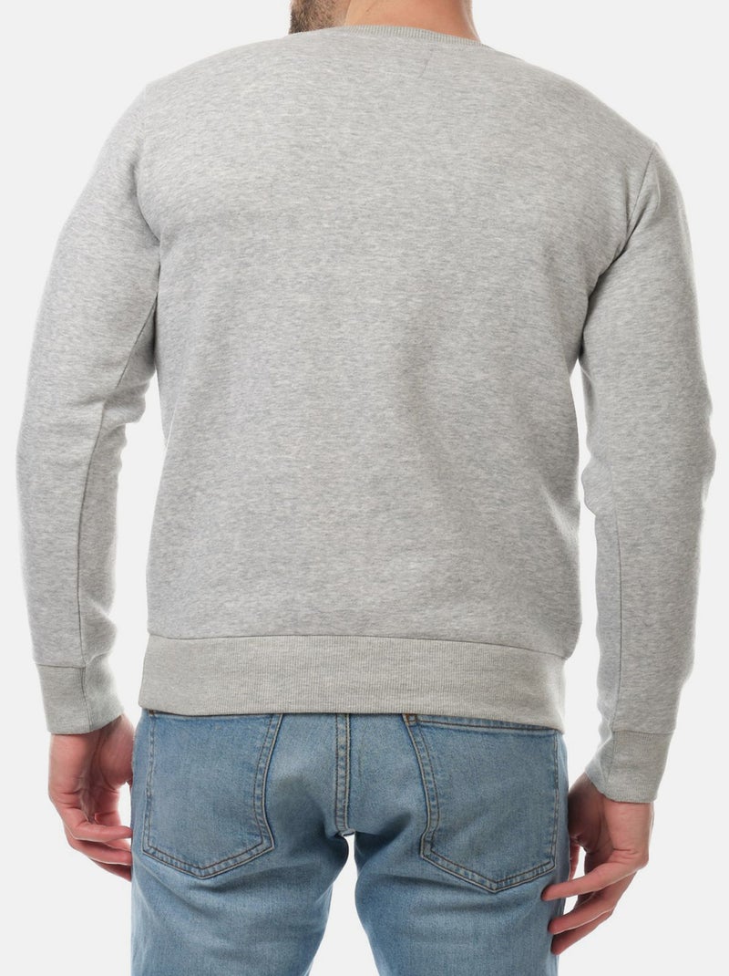 Sweat col rond uni Gris - Kiabi