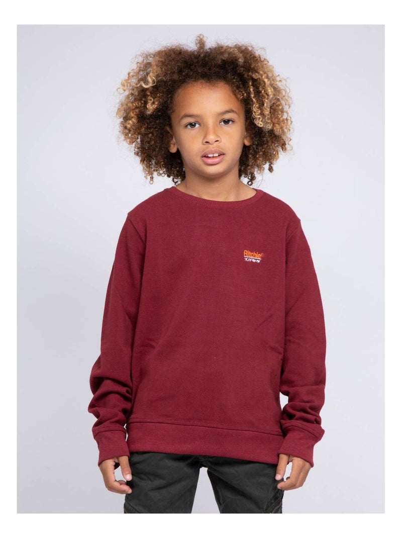 Sweat col rond WANGER BOY Bordeaux - Kiabi