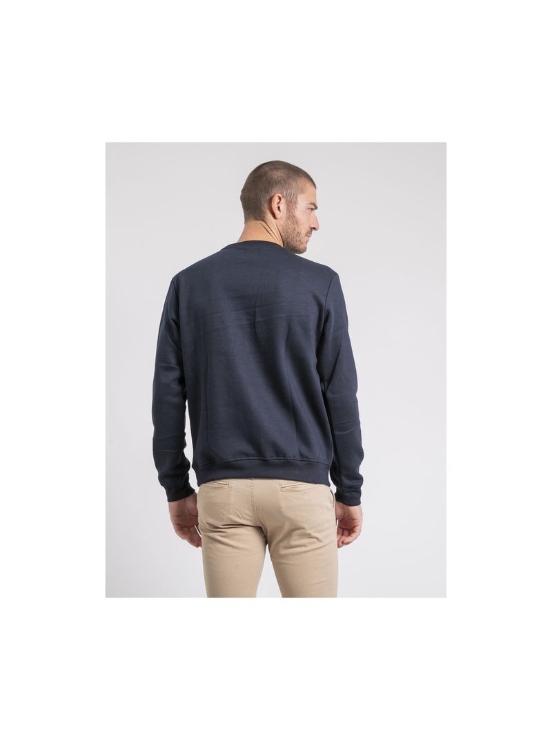 Sweat col rond WASGANY Bleu marine - Kiabi