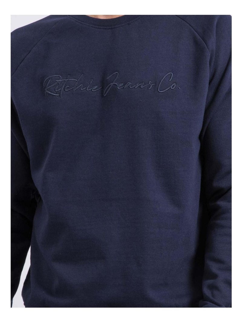 Sweat col rond WINAMOK Bleu marine - Kiabi