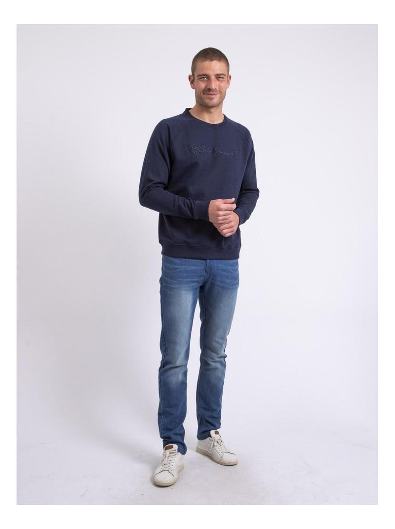 Sweat col rond WINAMOK Bleu marine - Kiabi