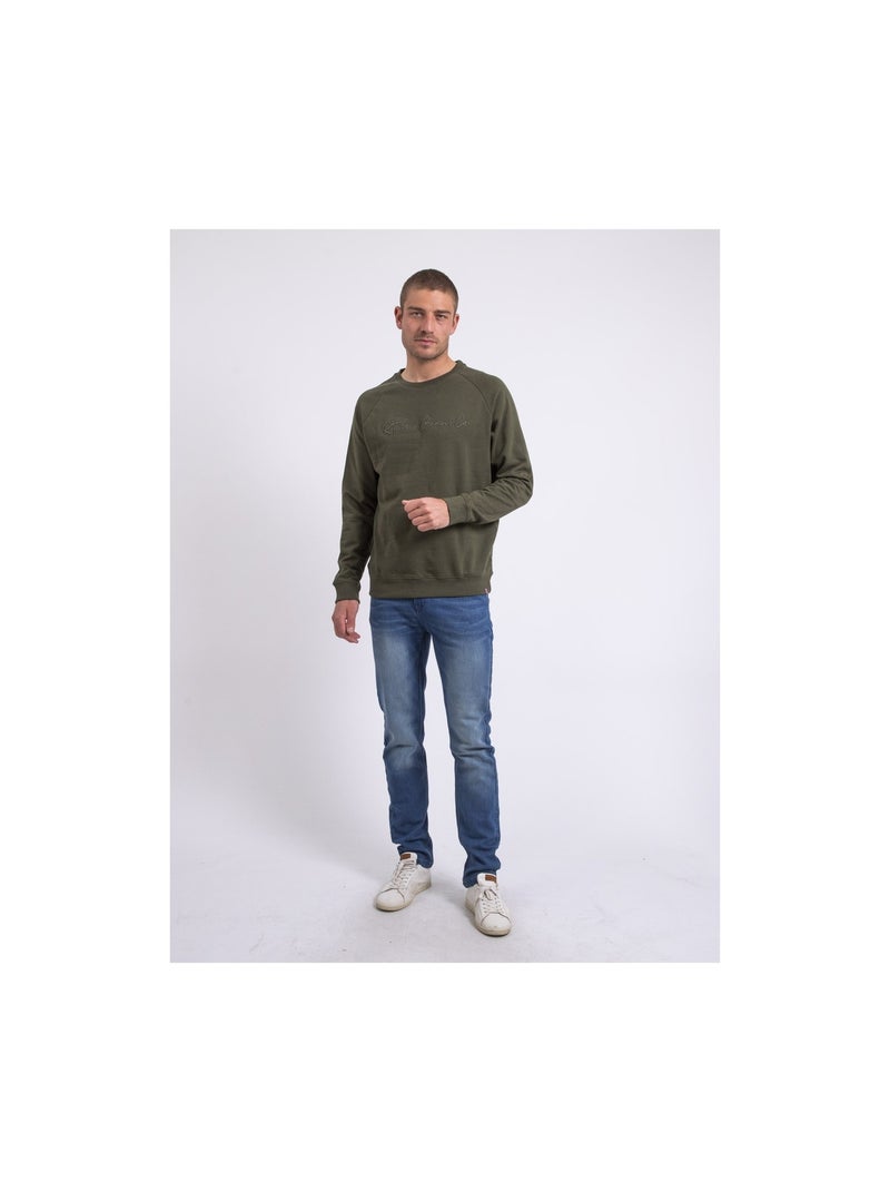 Sweat col rond WINAMOK Kaki - Kiabi