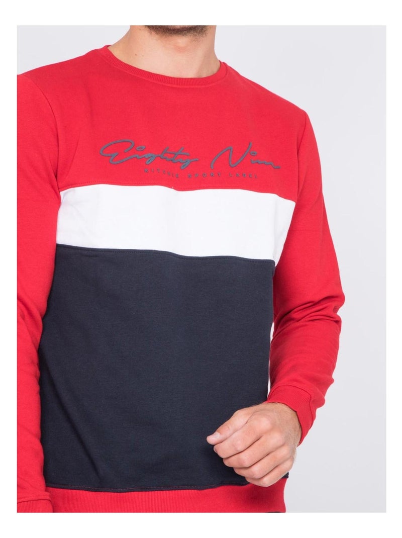Sweat col rond WINSTON Rouge - Kiabi