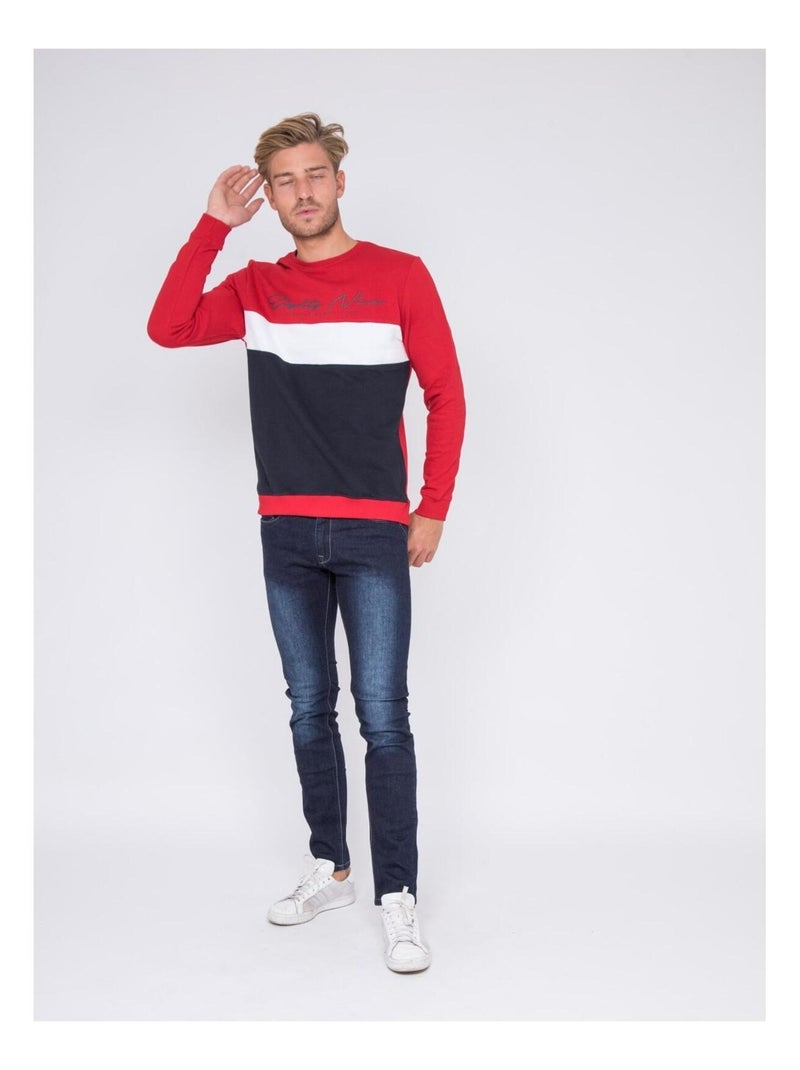 Sweat col rond WINSTON Rouge - Kiabi