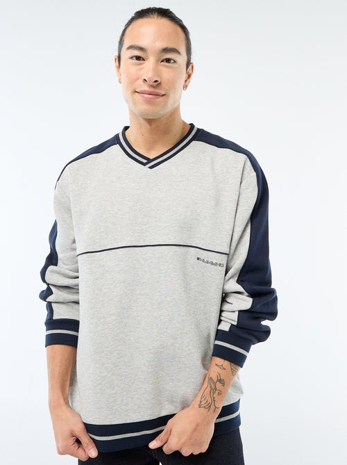 Sweat col V en french terry - Kiabi