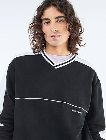 Sweat col V en french terry