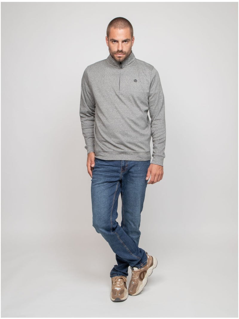 Sweat col zipé WIPRIMO Noir - Kiabi