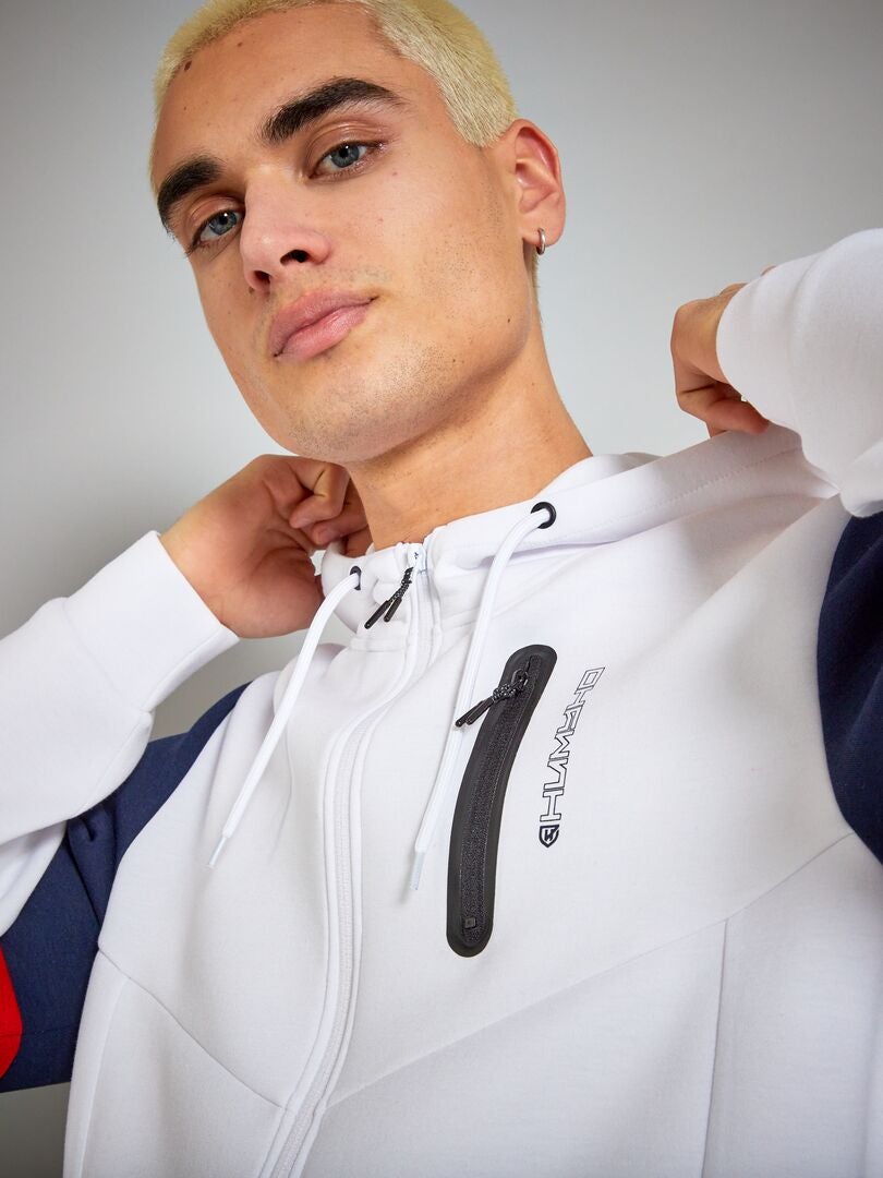 Sweat color-block en néoprène Blanc - Kiabi