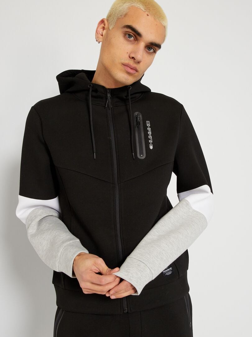 Sweat color-block en néoprène Noir - Kiabi