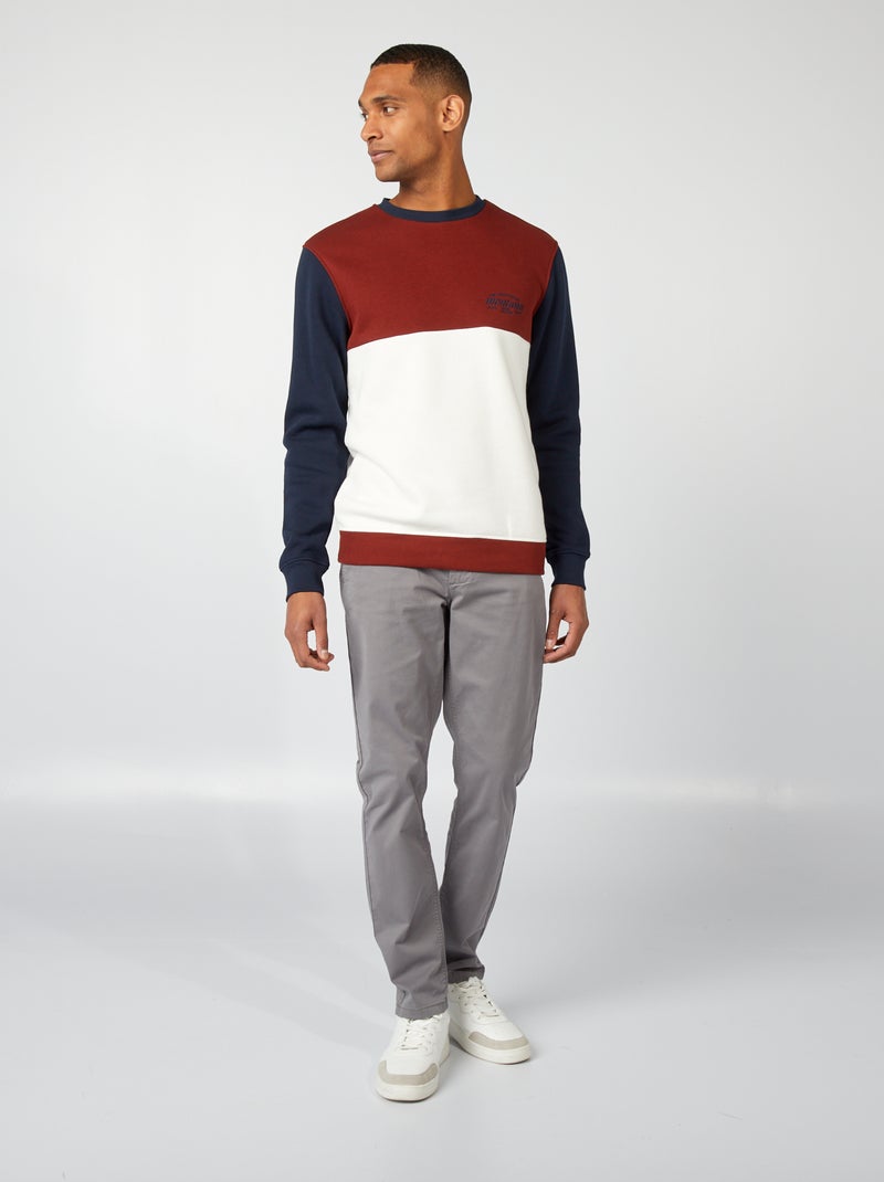 Sweat color block Rouge - Kiabi