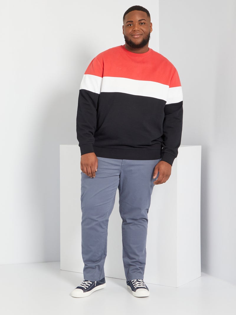 Sweat color-block rouge - Kiabi