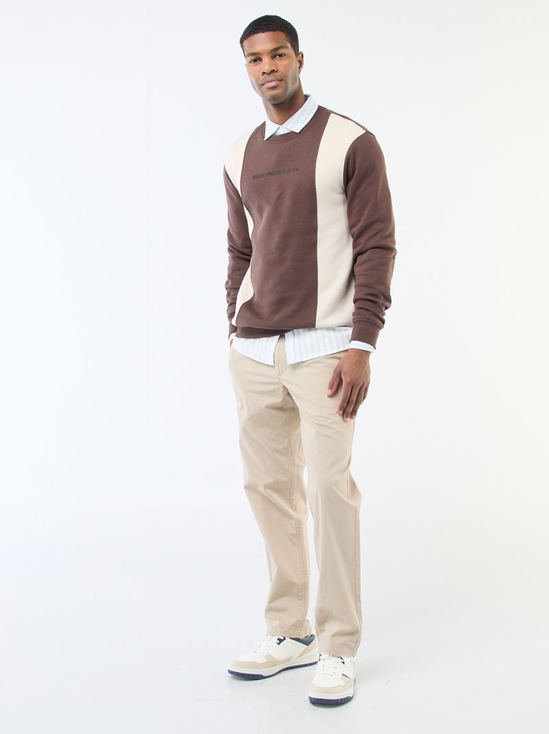 Sweat colorblock esprit sportswear Marron - Kiabi
