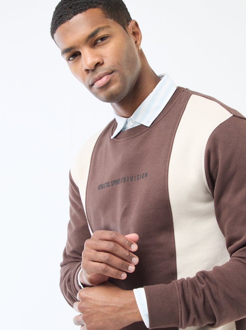 Sweat colorblock esprit sportswear Marron - Kiabi