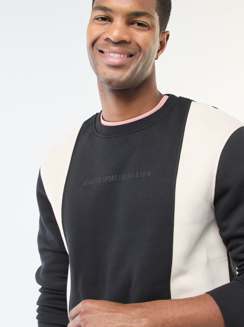 Sweat colorblock esprit sportswear Noir/beige - Kiabi