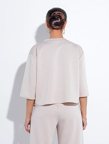 Sweat coupe confort avec manches 3/4 - Afibel