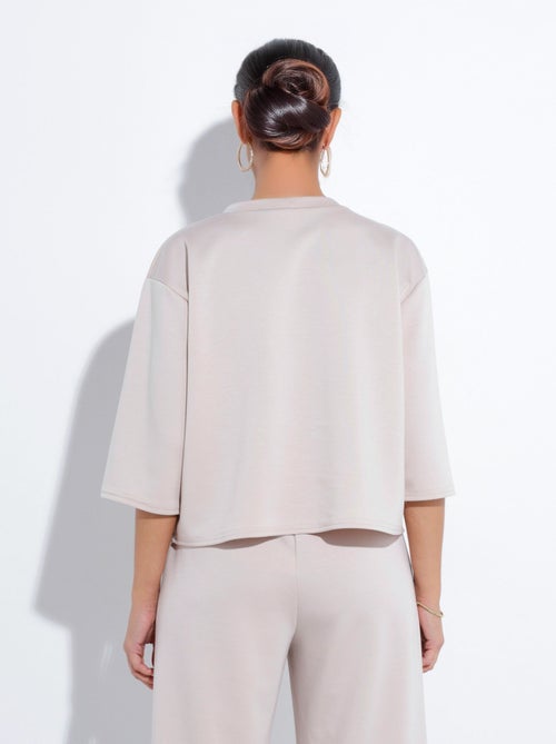 Sweat coupe confort avec manches 3/4 - Afibel - Kiabi