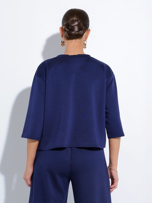 Sweat coupe confort avec manches 3/4 - Afibel - Kiabi