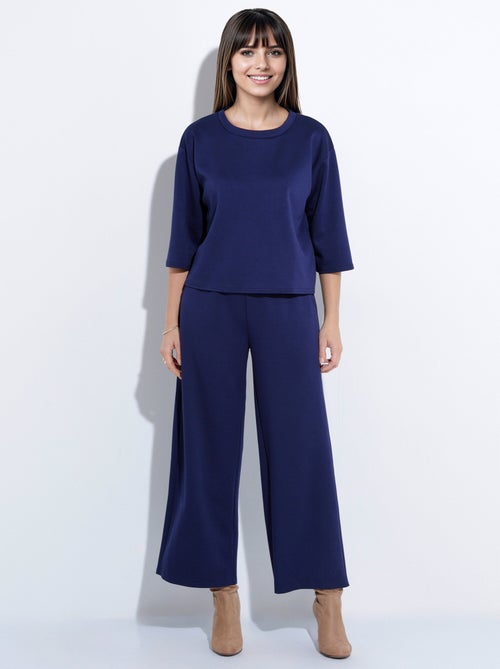 Sweat coupe confort avec manches 3/4 - Afibel - Kiabi
