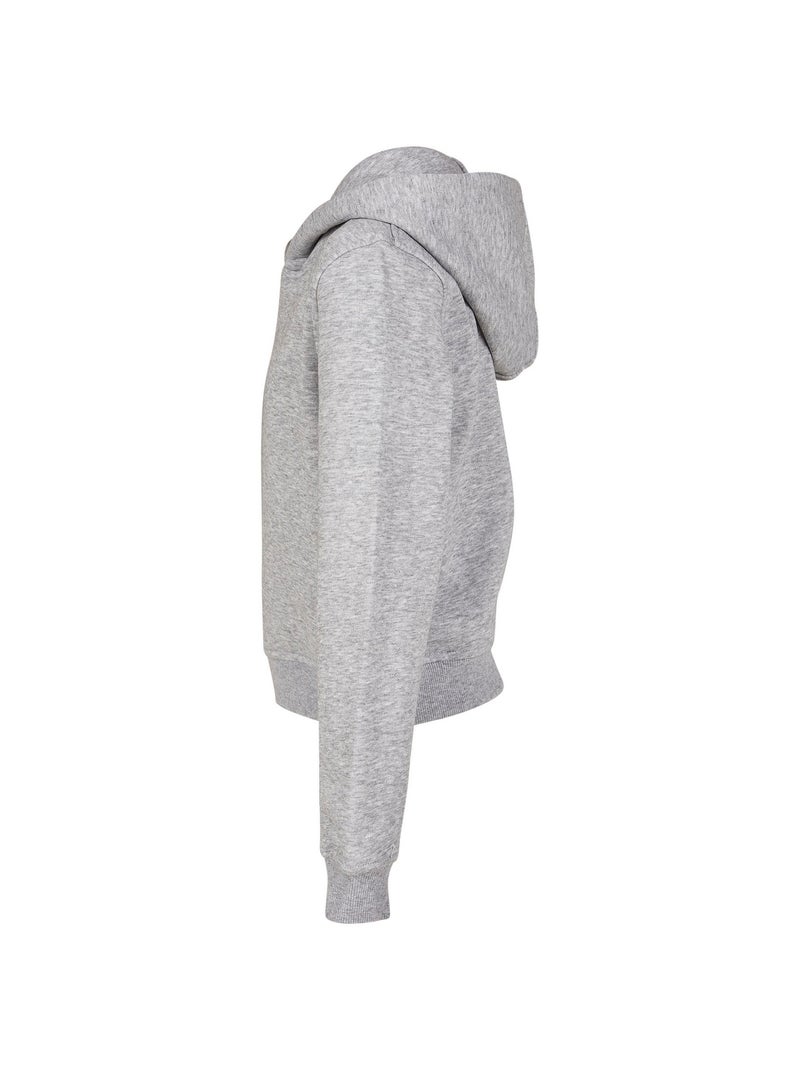 Sweat court à capuche - build your brand Gris chiné - Kiabi