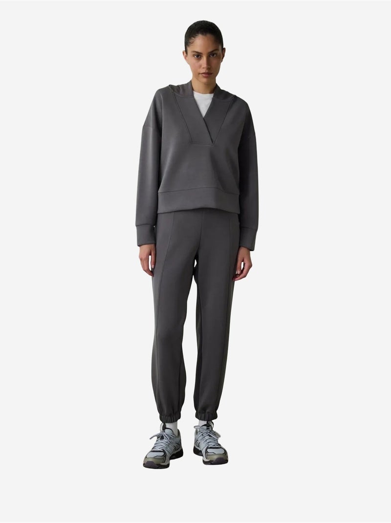 Sweat court à capuche en modal penti Gris Noir - Kiabi